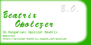 beatrix opolczer business card